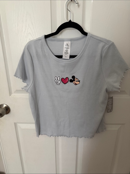 Disney Tops - Disney light blue Logo shirt peace love Mickey